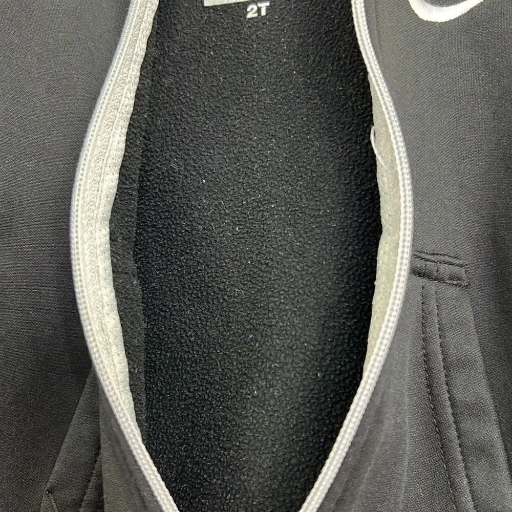 Nike Therma-fit black hooded full zip sweatshirt fleece lined EUC 2T